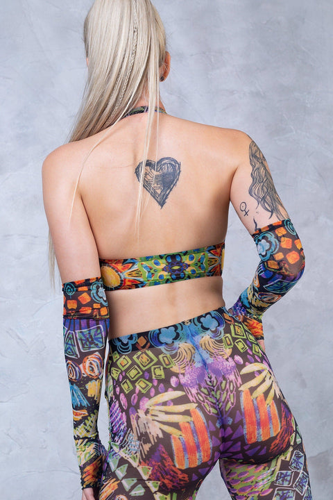 Delirium Halter Criss Cross Mesh Top