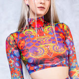 Tropical Punch Mesh Rave Top