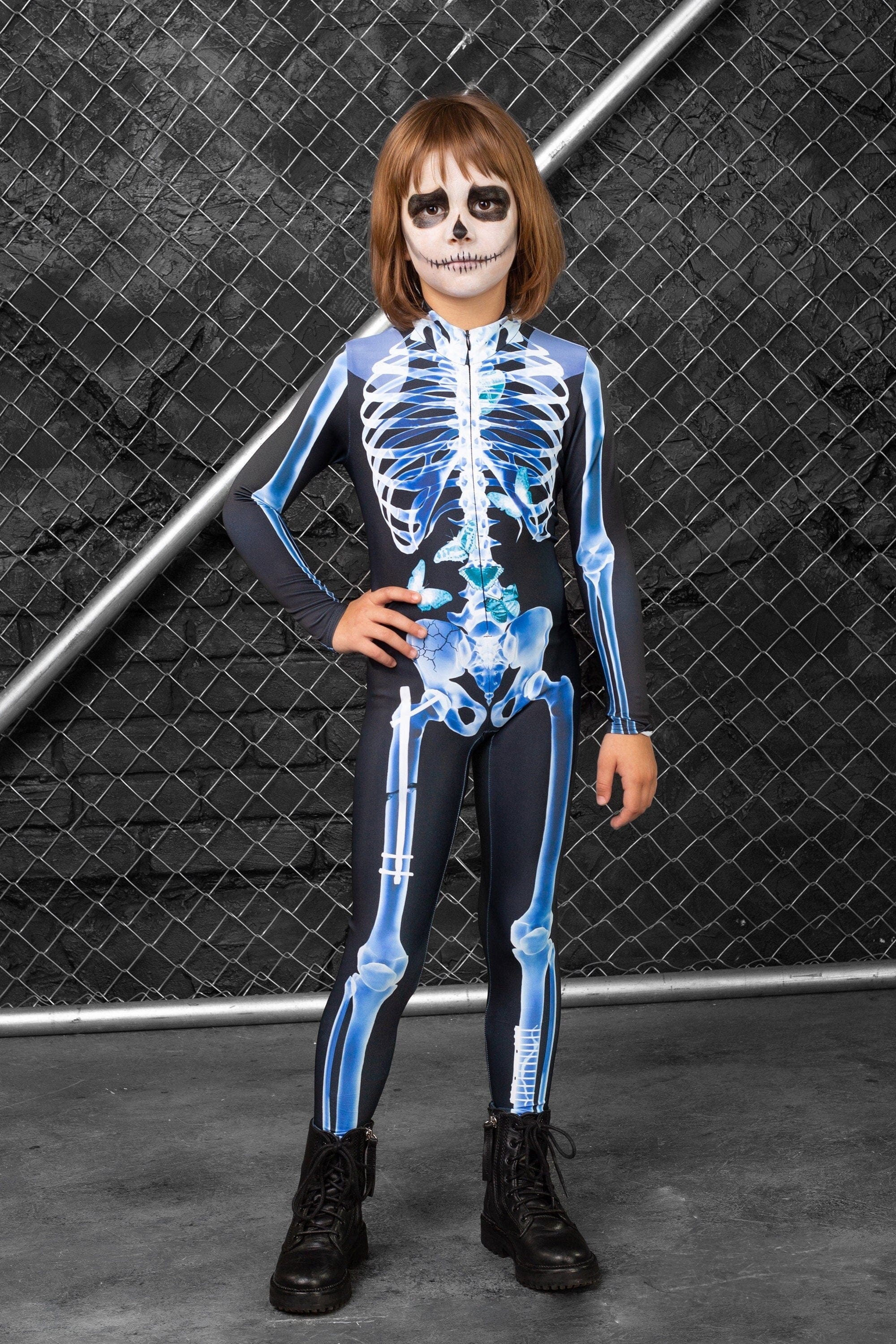Girl's X-Ray Skeleton FZ Costume - BADINKA
