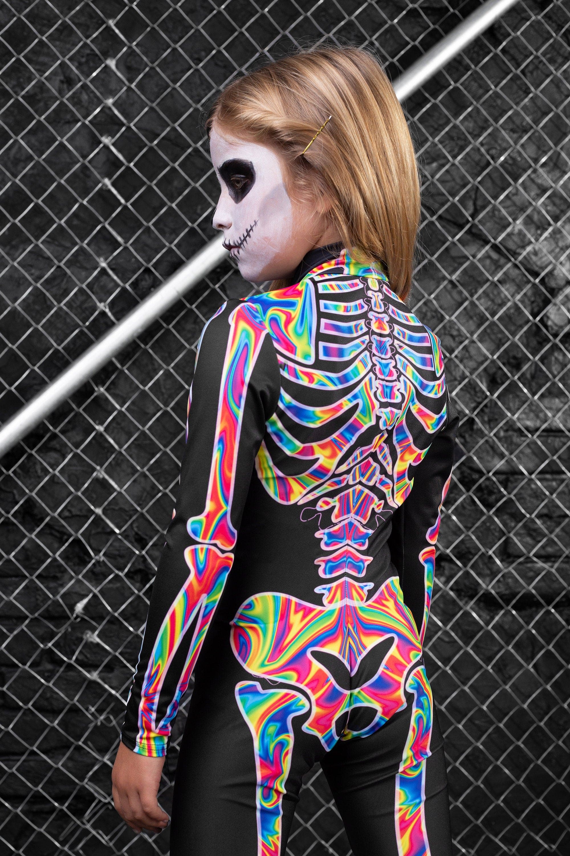 Girl's Rainbow Skeleton Costume